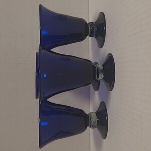 Set of 4 Handblown Cobalt Blue Glasses